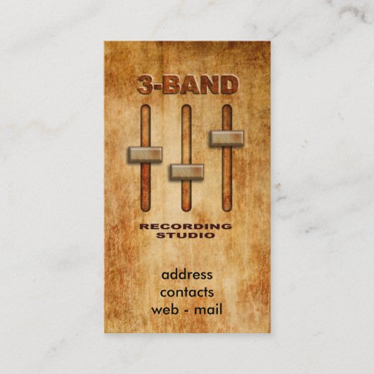 3-band equalizer (grijze versie) visitekaartje (Voorkant)