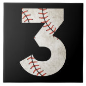3 Baseball Birthday Tegeltje (Voorkant)