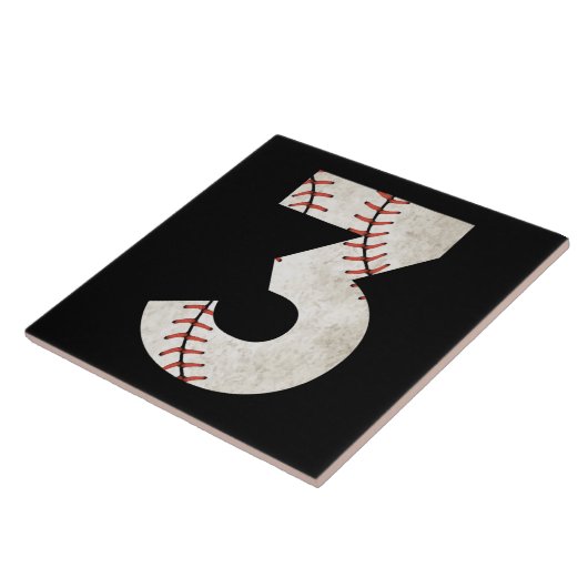 3 Baseball Birthday Tegeltje (Zijkant)
