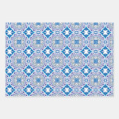  😍 3 Beauful Blue Azulejos Wrapping  Inpakpapier Vel (Voorkant 2)