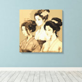 3  beautiful japanese girls canvas afdruk (Insitu (Houten vloer))