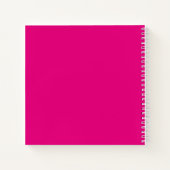 3 Beginletter Monogram | Wit Op Heet Roze Notitieboek (Achterkant)