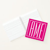 3 Beginletter Monogram | Wit Op Heet Roze Notitieboek (Binnen)
