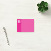 3 Beginletter Monogram | Wit Op Heet Roze Post-it® Notes (Kantoor)