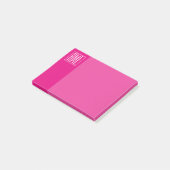 3 Beginletter Monogram | Wit Op Heet Roze Post-it® Notes (Schuin)