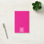 3 Beginletter Monogram | Wit Op Heet Roze Post-it® Notes (Kantoor)