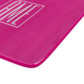 3 Beginletter Monogram | Wit Op Heet Roze Snijplank (Hoek)