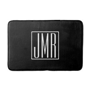 3 Beginletter Monogram Zwart & Wit (of doe-het-z Badmat