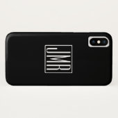 3 Beginletter Monogram | Zwart & Wit (of doe-het-z Case-Mate iPhone Case (Achterkant (horizontaal))