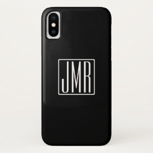 3 Beginletter Monogram Zwart & Wit (of doe-het-z Case-Mate iPhone Case