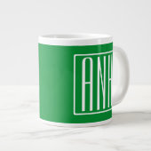 3 Beginletters Monogram | Groen & Wit Grote Koffiekop (Voorkant rechts)