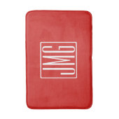 3 Beginletters Monogram | Rood & Wit (of doe-het-z Badmat (Voorkant Verticaal)