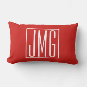 3 Beginletters Monogram Rood & Wit (of doe-het-z Kussen