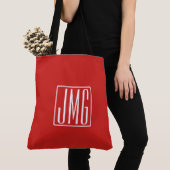 3 Beginletters Monogram | Rood & Wit (of doe-het-z Tote Bag (Dichtbij)