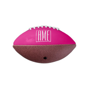 3 Beginletters Monogram Wit Op Heet Roze American Football