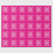 3 Beginletters Monogram | Wit Op Heet Roze Cadeaupapier (Vlak)