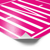 3 Beginletters Monogram | Wit Op Heet Roze Foto Afdruk (Hoek)