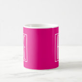 3 Beginletters Monogram | Wit Op Heet Roze Koffiemok (Center)