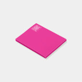 3 Beginletters Monogram | Wit Op Heet Roze Post-it® Notes (Schuin)