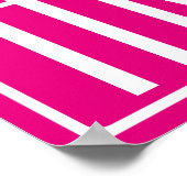 3 Beginletters Monogram | Wit Op Heet Roze Poster (Hoek)