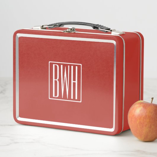 3 Beginletters Monogram | Wit/Rood (In situ)