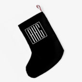 3 Beginletters Monogram | Zwart & Wit Kleine Kerstsok (Achterkant (Hangend))