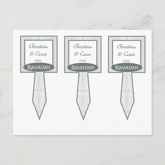 3 Beker Cake Pick Zacht Blauw Islamitisch Ramadan  Briefkaart (Voorkant)