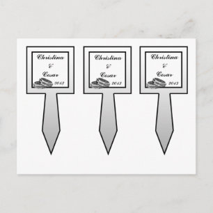 3 Beker Cake Picks Zijn/Hers Diamant Bruiloft Band Briefkaart