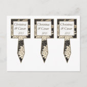 3 Beker Cake Picks Zwart Crème Daisies/Anjer Lea Briefkaart (Voorkant)