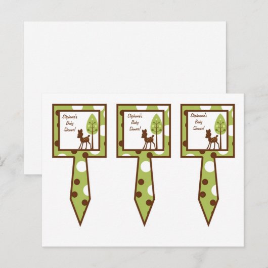 3-beker Cakks Picks Woodland Friends Deer Uitnodiging Briefkaart (Voorkant / Achterkant)