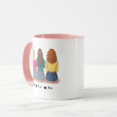 3 Best Friends Personalized Mug Gift for Her Mok (Voorkant links)