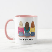 3 Beste Vrienden Gepersonaliseerde Mok Cadeau voor (Links)