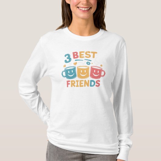 3 beste vrienden voor altijd koffie Mok schilderij T-shirt (Voorkant)