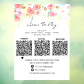 *~* 3 BETALINGEN Scannen naar KR Floral  Raamsticker (Vel 3)