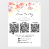 *~* 3 BETALINGEN Scannen naar KR Floral  Raamsticker (Vel)