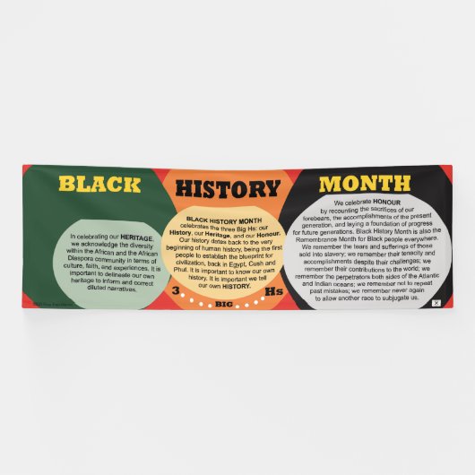 3-Big Hs van Black History Month - Kleur Spandoek (Horizontaal)