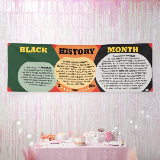 3-Big Hs van Black History Month - Kleur Spandoek (Feest)