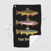 3 Big Trout Fly Fishing Ichthyology Angler's Cool Golfhanddoek (Insitu)