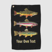 3 Big Trout Fly Fishing Ichthyology Angler's Cool Golfhanddoek (Voorkant)
