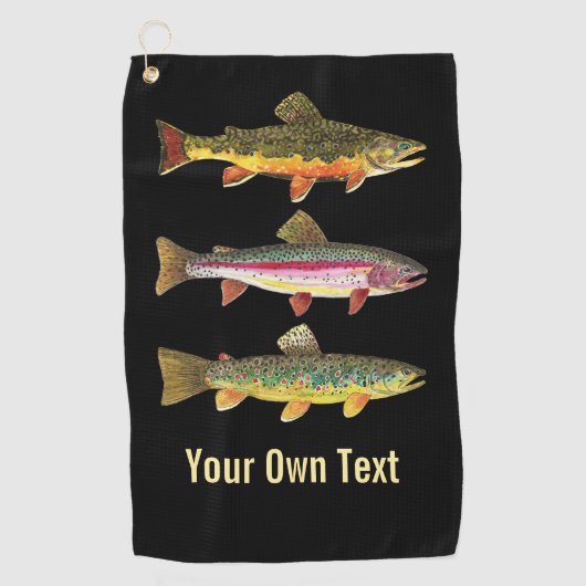 3 Big Trout Fly Fishing Ichthyology Angler's Cool Golfhanddoek (Voorkant)