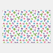 3 bijpassende kleurrijke en koele monsterpatronen inpakpapier vel (Voorkant 2)