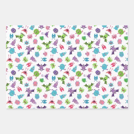 3 bijpassende kleurrijke en koele monsterpatronen inpakpapier vel (Voorkant 2)