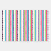 3 bijpassende kleurrijke en koele monsterpatronen inpakpapier vel (Voorkant)