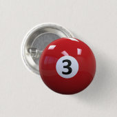 3 Billiard Pool Ball Ronde Button 3,2 Cm (Voorkant /achterkant)