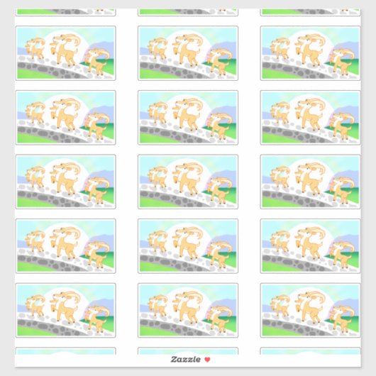 3 Billy Goat's Gruff contour stickers (Vel)