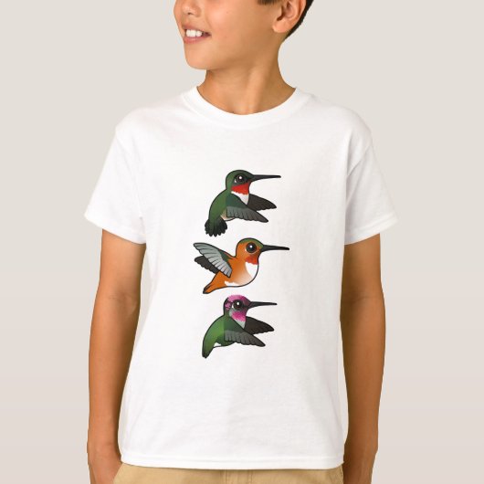 3 Birdorable kolibries in de vlucht T-shirt (Voorkant)