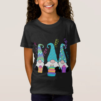 3 Birthday Gnomes Birthday Cake, Cadeaus, Confett T-shirt
