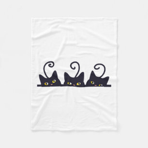 3 Black Cats Funny Cat Lovers Design Vrouwen Manne Fleece Deken