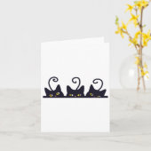 3 Black Cats Funny Cat Lovers Design Vrouwen Manne Kaart (Gele Bloem)