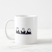 3 Black Cats Funny Cat Lovers Design Vrouwen Manne Koffiemok (Links)